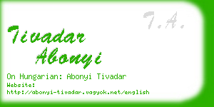 tivadar abonyi business card